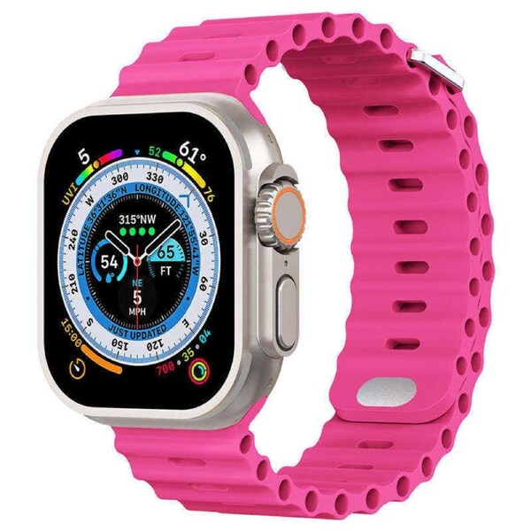 Nevenka Apple Watch Ocean Bands for iWatch Ultra Series 8 SE 7 6 5 4 3 2 1-HotPink 42/44/45/49mm