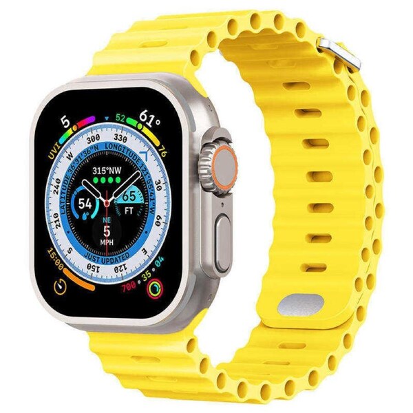 Nevenka Apple Watch Ocean Bands for iWatch Ultra Series 8 SE 7 6 5 4 3 2 1-Yellow 38/40/41mm