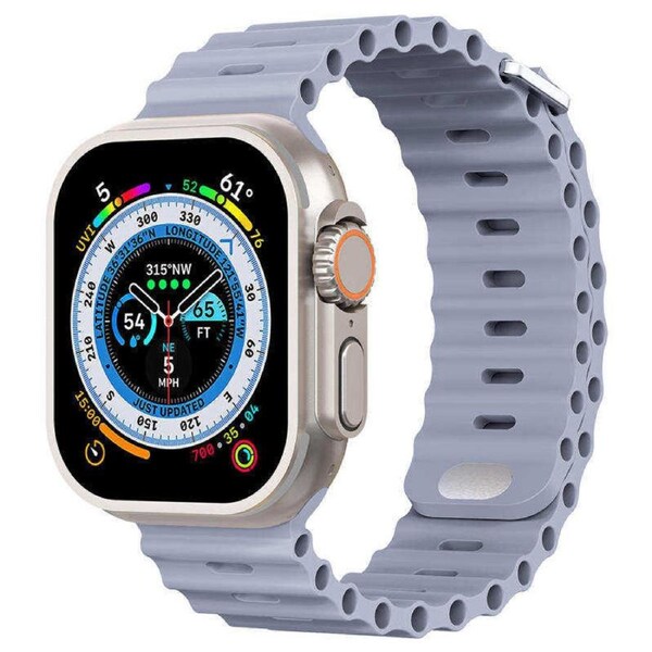 Nevenka Apple Watch Ocean Bands for iWatch Ultra Series 8 SE 7 6 5 4 3 2 1-LavenderGray 42/44/45/49mm