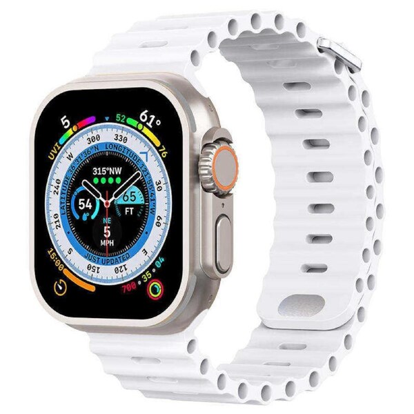 Nevenka Apple Watch Ocean Bands for iWatch Ultra Series 8 SE 7 6 5 4 3 2 1-White 38/40/41mm