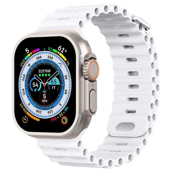 Nevenka Apple Watch Ocean Bands for iWatch Ultra Series 8 SE 7 6 5 4 3 2 1-White 42/44/45/49mm