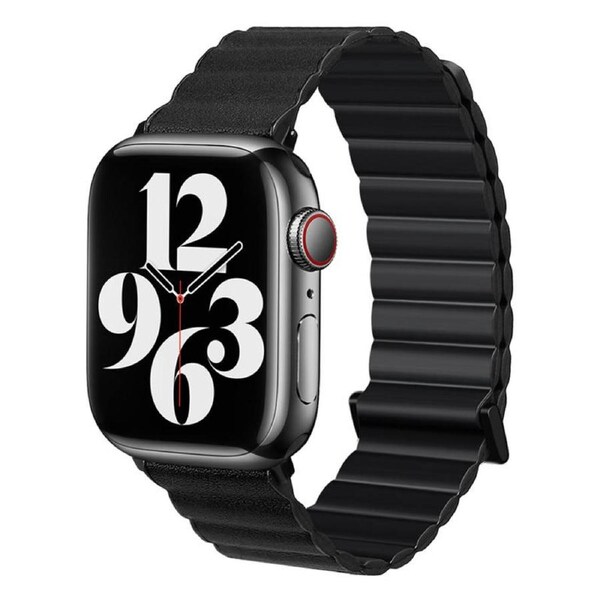 Nevenka Magnetic Apple Watch Strap TPU for iWatch Series 7 SE 6 5 4 3 2 1-Black 42/44/45mm