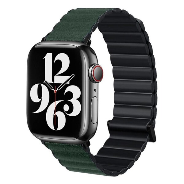 Nevenka Magnetic Apple Watch Strap TPU for iWatch Series 7 SE 6 5 4 3 2 1-BlackGreen 42/44/45mm