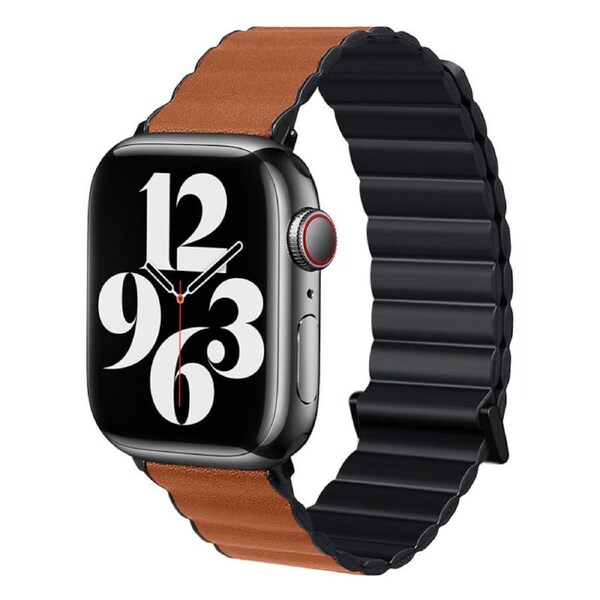 Nevenka Magnetic Apple Watch Strap TPU for iWatch Series 7 SE 6 5 4 3 2 1-BlackBrown 38/40/41mm