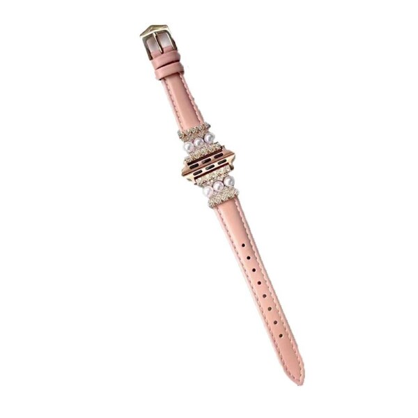 Nevenka Pearl Cowhide Watch Strap for iWatch Ultra Series 8 SE 7 6 5 4 3 2 1-MKBeanPastel 42/44/45/49mm