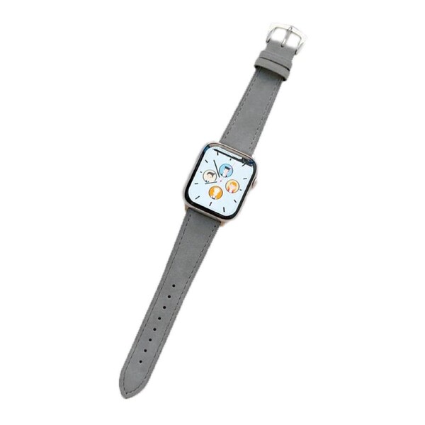 Nevenka Apple Watch Suede Leather Strap for iWatch Ultra Series 8 SE 7 6 5 4 3 2 1-Grey 38/40/41mm