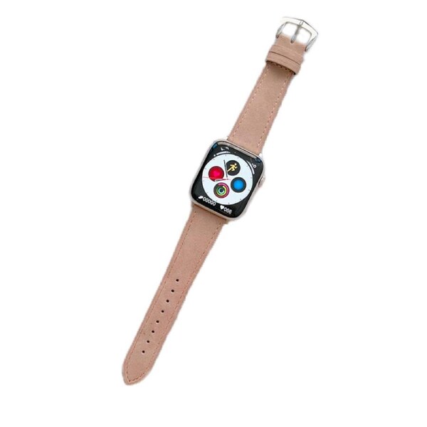 Nevenka Apple Watch Suede Leather Strap for iWatch Ultra Series 8 SE 7 6 5 4 3 2 1-LightPink 38/40/41mm