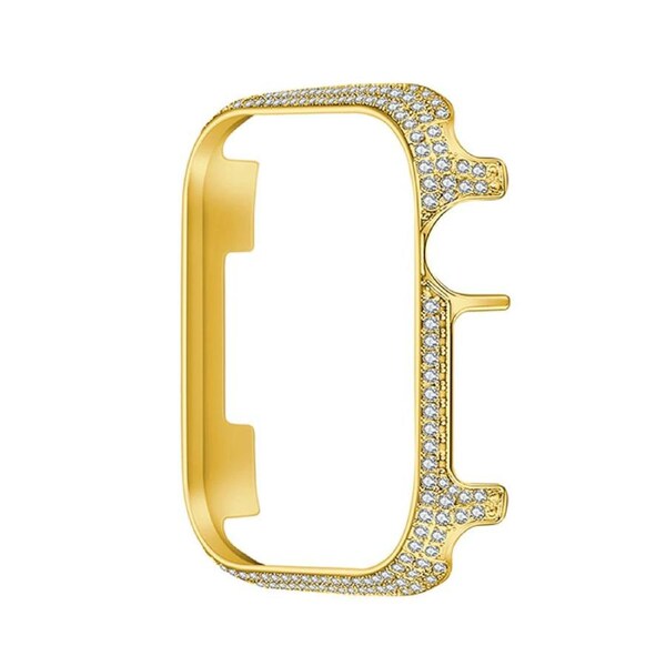 Nevenka Full Diamond Protective Case for iWatch Ultra Series 8 SE 7 6 5 4 3 2 1-Gold 38mm