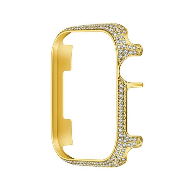 Nevenka Full Diamond Protective Case for iWatch Ultra Series 8 SE 7 6 5 4 3 2 1-Gold 44mm