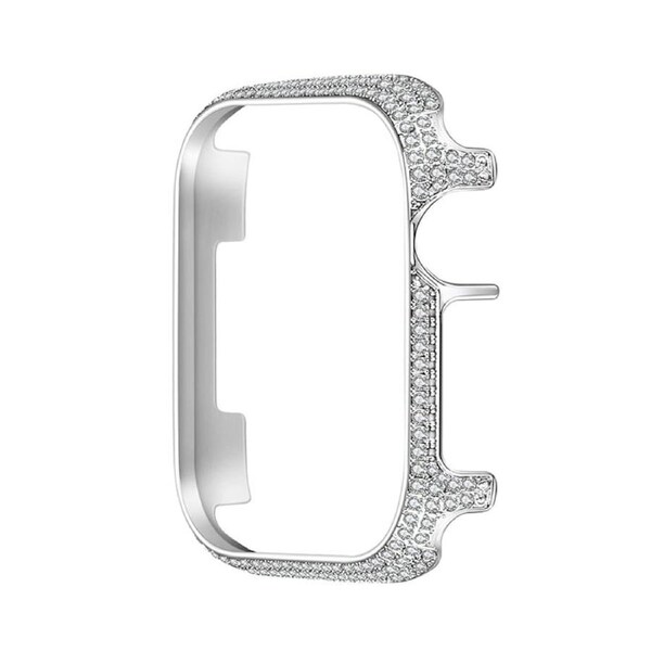 Nevenka Full Diamond Protective Case for iWatch Ultra Series 8 SE 7 6 5 4 3 2 1-Silver 45mm