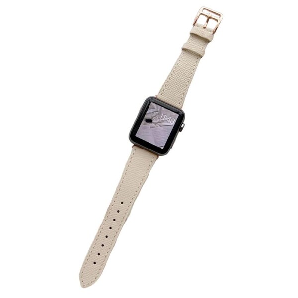 Nevenka Apple Watch Palm Print Leather Strap for iWatch Ultra Series 8 SE 7 6 5 4 3 2 1-Beige 38/40/41mm