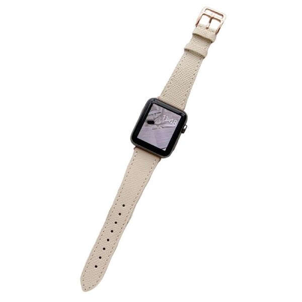 Nevenka Apple Watch Palm Print Leather Strap for iWatch Ultra Series 8 SE 7 6 5 4 3 2 1-Beige 42/44/45/49mm