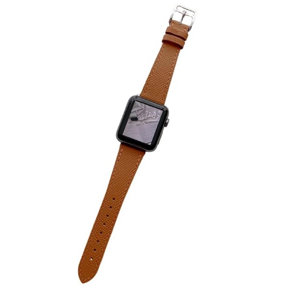 Nevenka Apple Watch Palm Print Leather Strap for iWatch Ultra Series 8 SE 7 6 5 4 3 2 1-Brown 42/44/45/49mm