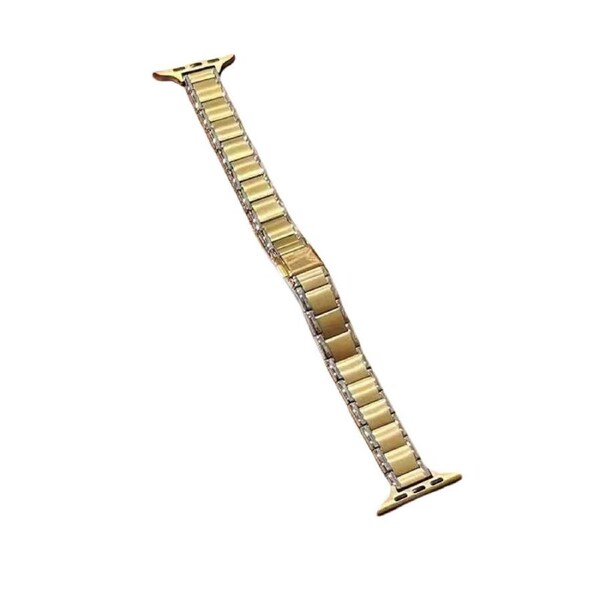 Nevenka Slim Apple Watch Strap Stainless Steel for iWatch Ultra Series 8 SE 7 6 5 4 3 2 1-SilverGold 38/40/41mm