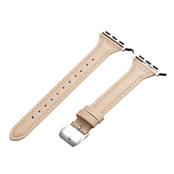 Nevenka Apple Watch Strap Microfiber Leather for iWatch Ultra Series 8 SE 7 6 5 4 3 2 1-CreamApricot 42/44/45/49mm