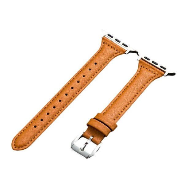 Nevenka Apple Watch Strap Microfiber Leather for iWatch Ultra Series 8 SE 7 6 5 4 3 2 1-LightBrown 38/40/41mm