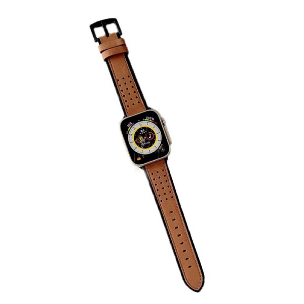 Nevenka Apple Watch Strap Oil Leather for iWatch Ultra Series 8 SE 7 6 5 4 3 2 1-Brown 38/40/41mm