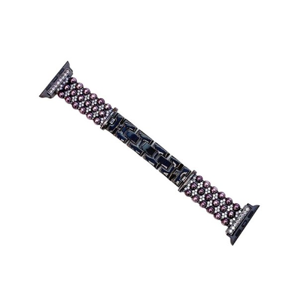 Nevenka Apple Watch Strap Pearl Diamond for iWatch Ultra Series 8 SE 7 6 5 4 3 2 1-Black 38/40/41mm