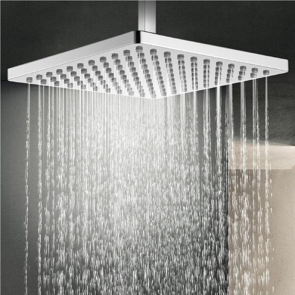 ACA Bath 10" 250mm Rain Shower Head Chrome Square Only For Wall Ceiling Arm Shower Arm