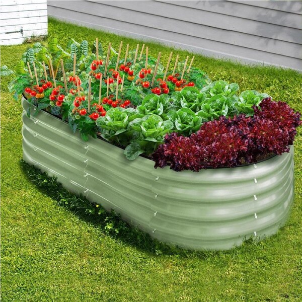 Livsip Garden Bed 160x80x42cm Planter Box Raised Container Galvanised Green