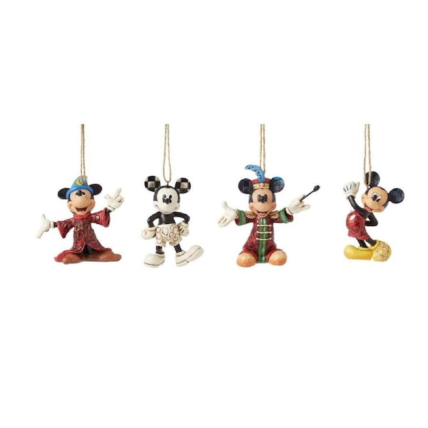Disney Traditions by Jim Shore - Mickey Through the Years Hanging Ornaments Set 4