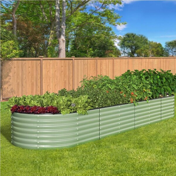 Livsip Garden Bed 320x80x56cm Planter Box Raised Container Galvanised Green