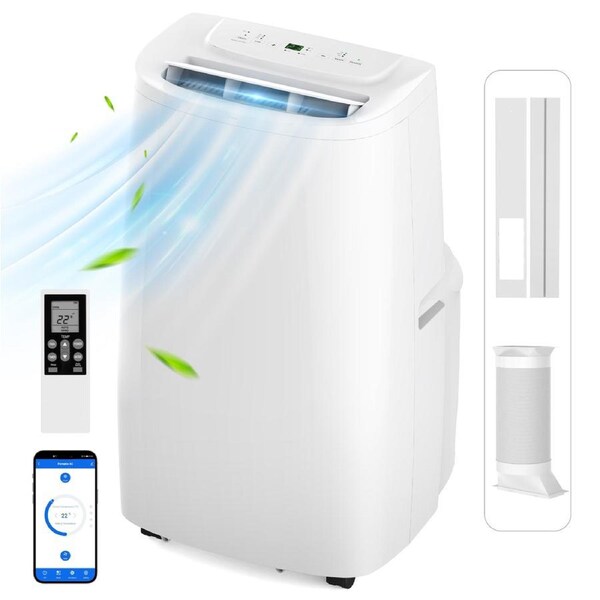 Advwin 16000BTU 4 in 1 Portable Air Conditioner Evaporative Cooler Fan Window Air Conditioning Unit White, APP Control, White