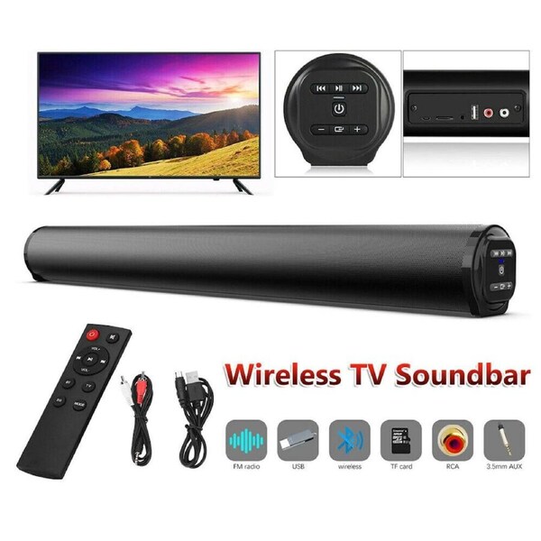 Wireless TV Soundbar Subwoofer Speaker Bluetooth 5.0 Home Surround Theater 40W