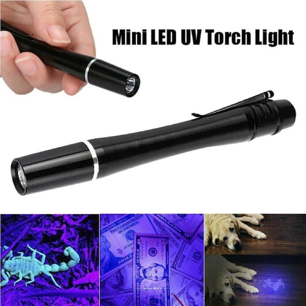 Mini UV LED Torch Light Ultra Violet Inspection Lamp Flashlight Blacklight 395NM