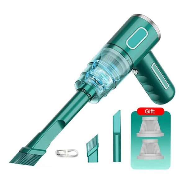Cordless Handheld Vacuum Cleaner Car Mini Wireless Vacuum USB Rechargeable Green