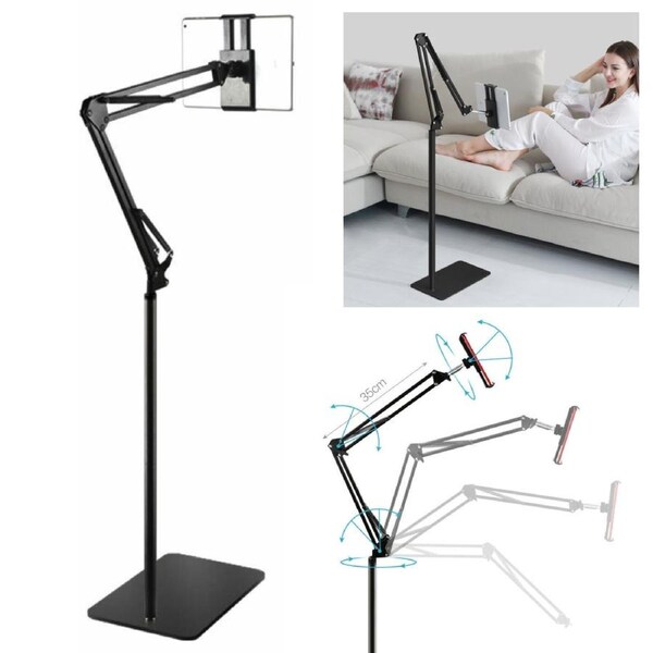 Portable Adjustable Hands Free Floor Stand Holder For Tablet Ipad Smart Phone