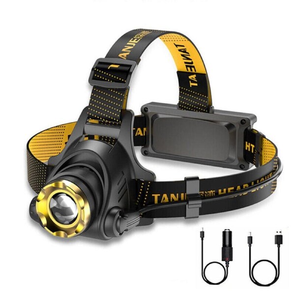 Waterproof LED Head Torch Headlight Camping Headlamp USB Rechargeable 12000000lm