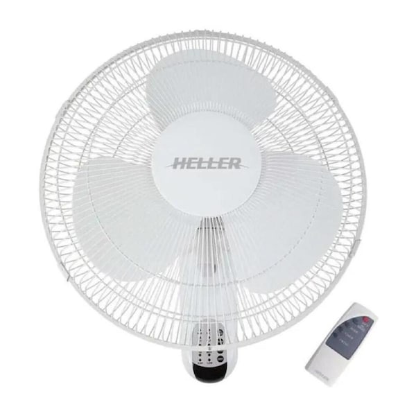 3 Speed Fixed Oscillating Heller 40cm Wall Fan W/ Remote Control Tilt Adjustable