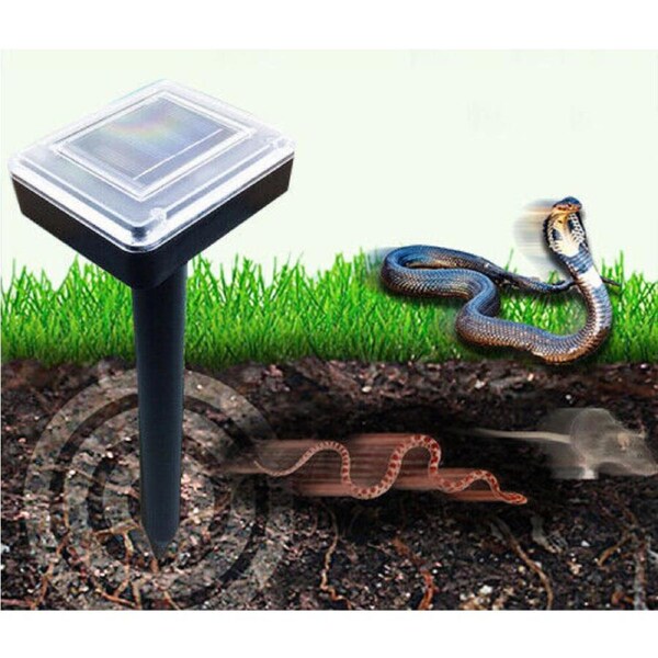 Pest Repeller Mole Rodent 10x Solar Powered Ultrasonic Snake Mice Rat Repellent