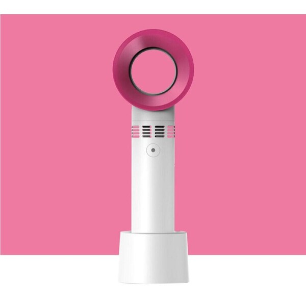 Hand Held Cooler Fan USB Portable Bladeless No Leaf Handy Summer White