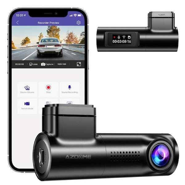 1080P FHD Night Vision G-Sensor Cars WiFi Voice Control AZDOME M330 Dash Cam