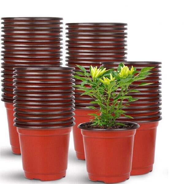 Red Plant Pots Nursery Seedlings Growing Garden Plastic Plant Flower Pots