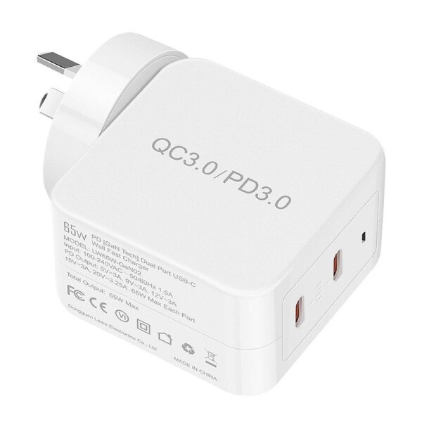 USB C Wall Charger Fast PD Power Adapter 65W GaN Charger