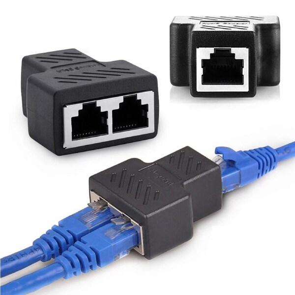 RJ45 Ethernet LAN Network Y Splitter Cable Double Adapter Connector CAT5/6/7 OZ