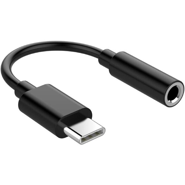 Black USB Type C To 3.5mm Audio Adapter Female Headphone Jack Cable