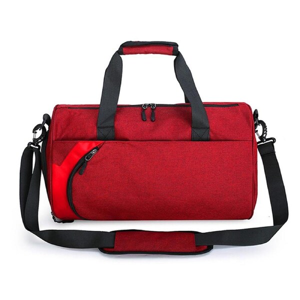 Gym Duffel Bags 30L Canvas Travel Bag Waterproof Fitness Shoes Compartment, 4 Colours Red