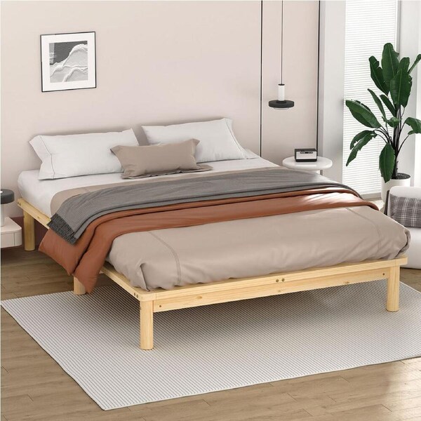 ALFORDSON Bed Frame Wooden Timber Mattress Base Platform Oak - Double Size