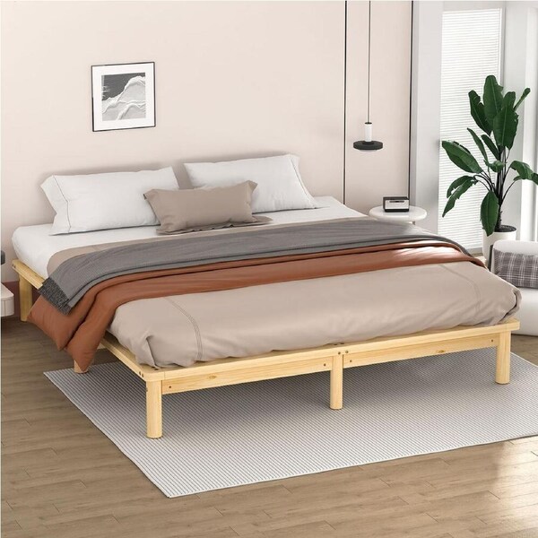 ALFORDSON Bed Frame Wooden Timber Mattress Base Platform Oak - King Size