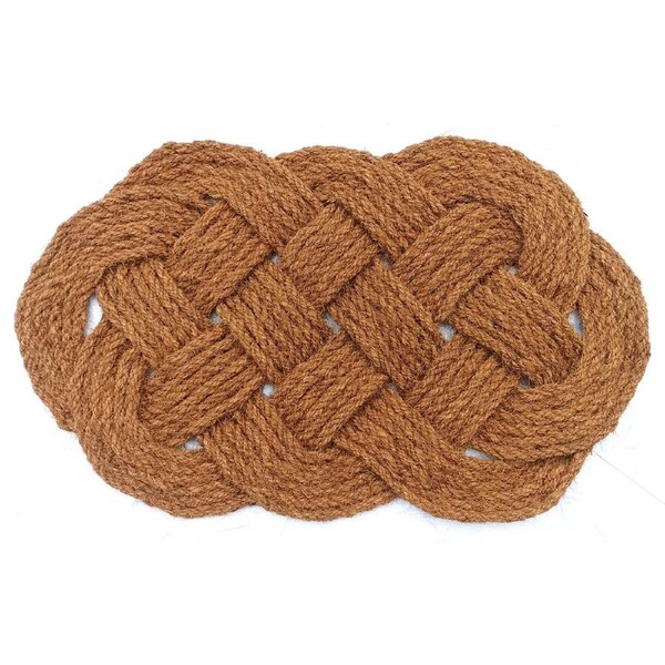 Periyar Oval Plain knotted Coir Doormat - Entry Mat, Welcome Mat, Door mat, Non Slip, Anti Slip, Front Door, Waterproof, Durable