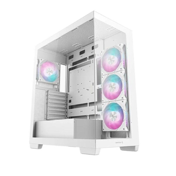 DeepCool CG580 4F WH (White)Panoramic ATX Mid-Tower Case, 4 x Pre Installed Fans Single Chamber, Support Up to 2x 360mm Radiators, Front 2x USB3.0 R-CG580-WHADA4-G-1