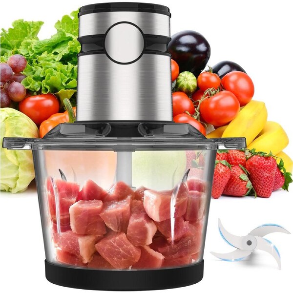 Advwin Electric Chopper, 3L Food Processor with 4 Sharp Blades, 500W Meat Grinder for Veg/Meat/Egg