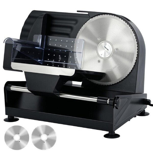 ADVWIN Electric Meat Slicer, 7.5" Food Slicer with Removable Stainless Steel Blade & Food Carriage, Upgraded Meat Slicer, Vegetables Fruit Bread Food Slicer - Removable Rod