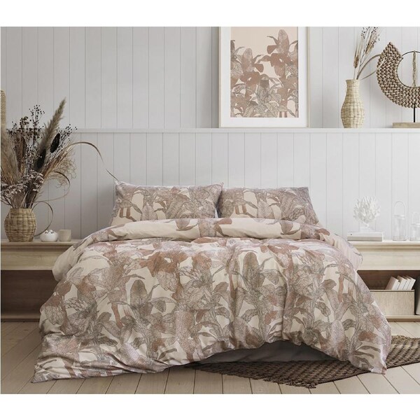 Ardor Boudior Bed Bayley Printed Pillowcase Quilt Cover Bedding Set Dusk Queen
