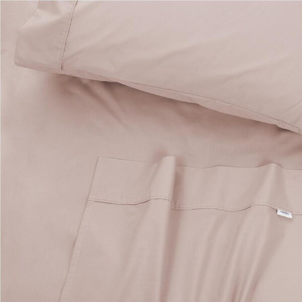 Algodon Bed 300TC 100% Cotton Fitted/Flat Sheet Blush Pink w/Pillowcase Mega King