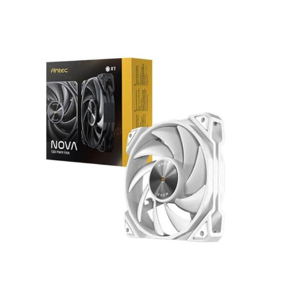 Antec Nova White 120 PWM 3-Phase Speed Controller. Low Power, High Heat Dissipation, Low Noise Ultimate Fan - 1x Fan with controller